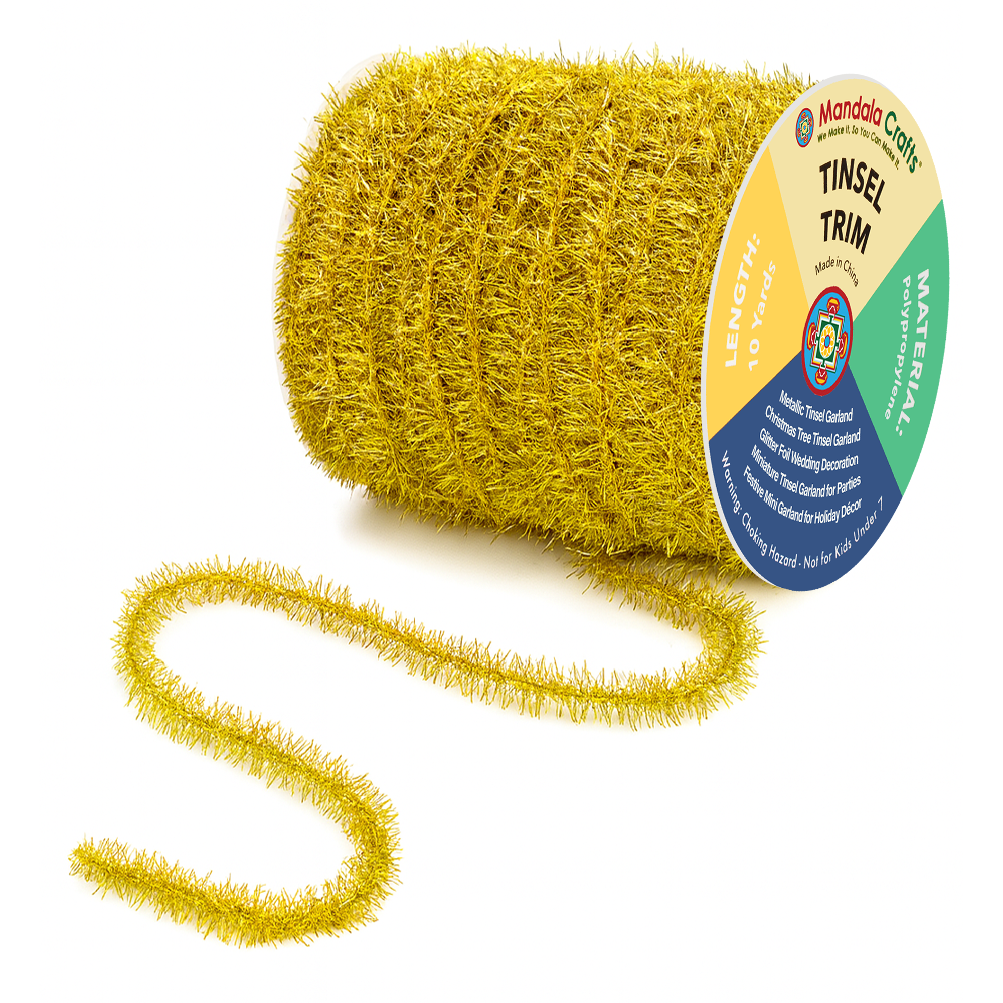 Tinsel Garland Décor Thin Tinsel Ribbon Metallic Mini Garland with Wire for Christmas Tree Decoration Wedding Birthday Party Supplies