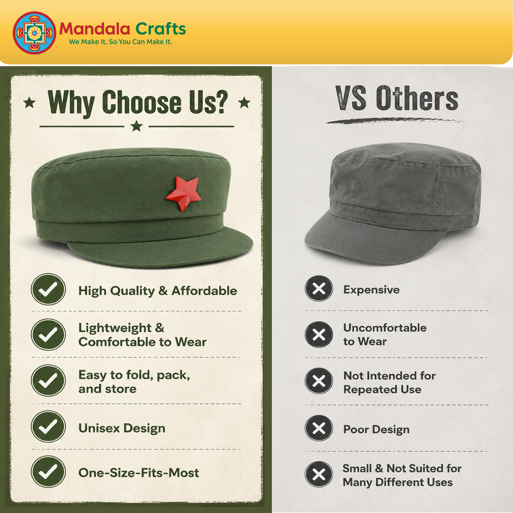 Mandala Crafts Green Military Style Mao Cap Adult Halloween Costume Hat