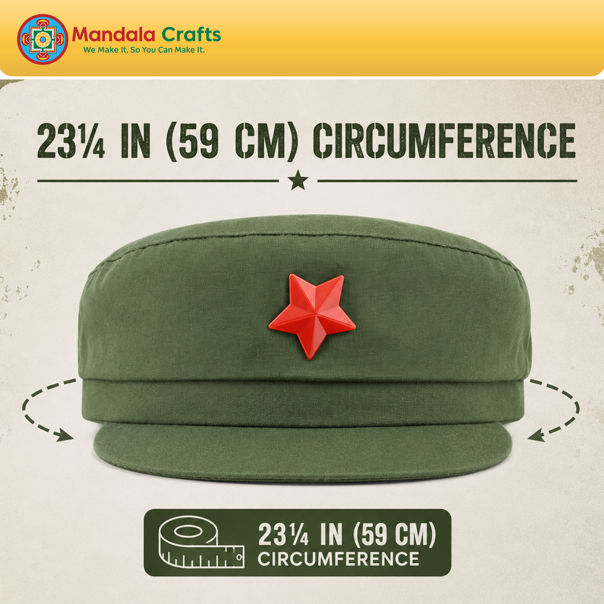 Mandala Crafts Green Military Style Mao Cap Adult Halloween Costume Hat