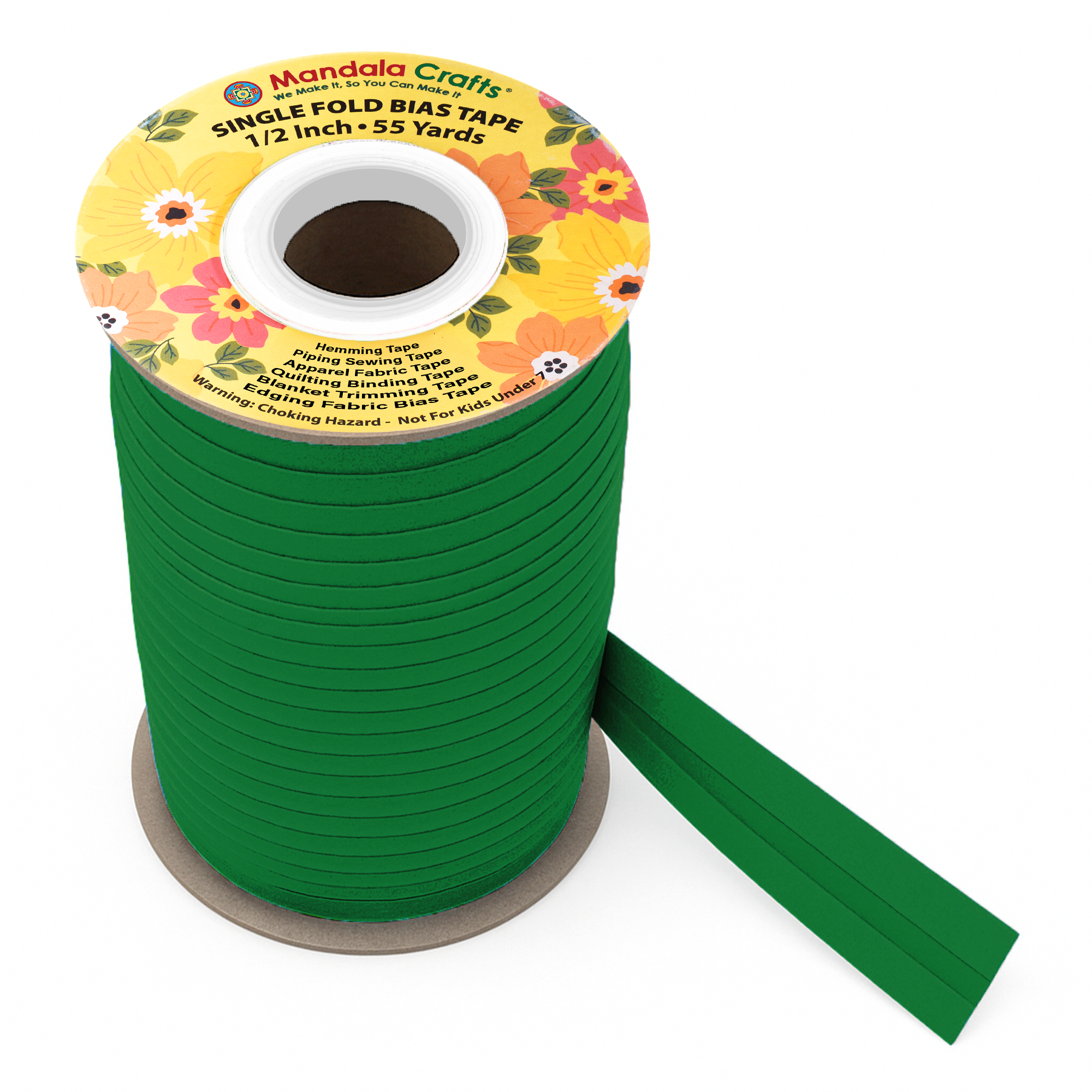 1/2 Inch Fabric Single Fold Bias Tape for Sewing Piping Hemming - 55 Yds Bias Tape Blanket Quilt Bias Binding Tape - Seam Binding Tape