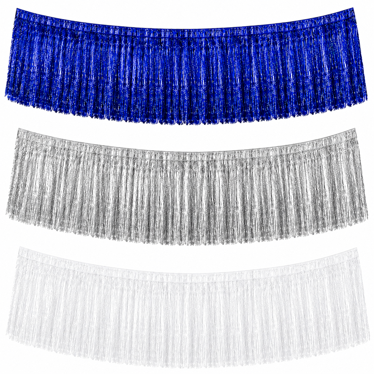 Mandala Crafts Foil Tinsel Fringe Garland Metallic Fringe Banner - 20FT Tinsel Strands Icicles for Christmas Tree Xmas