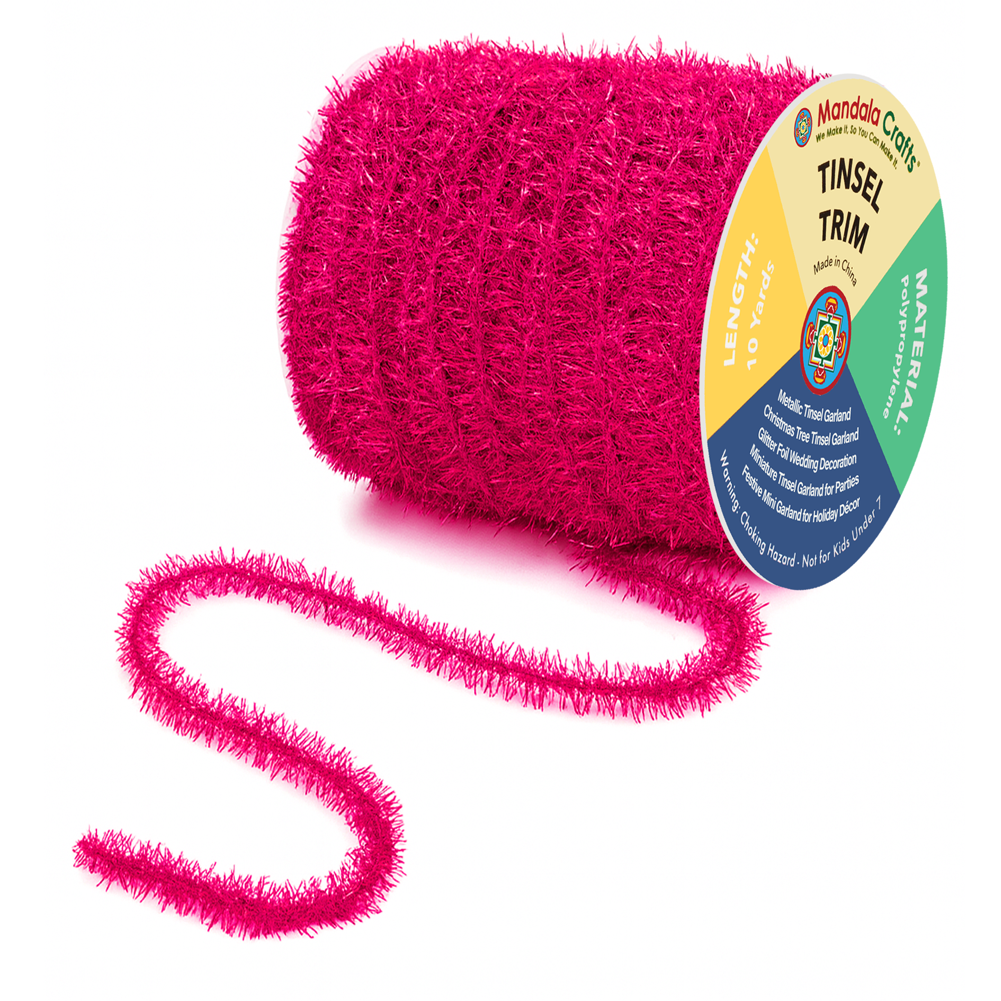 Tinsel Garland Décor Thin Tinsel Ribbon Metallic Mini Garland with Wire for Christmas Tree Decoration Wedding Birthday Party Supplies