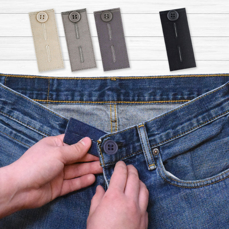 Comfy Clothiers Flexible Button Waist Extender, Men's and Women's Pants  Button Extender, Black, 6-Pack 