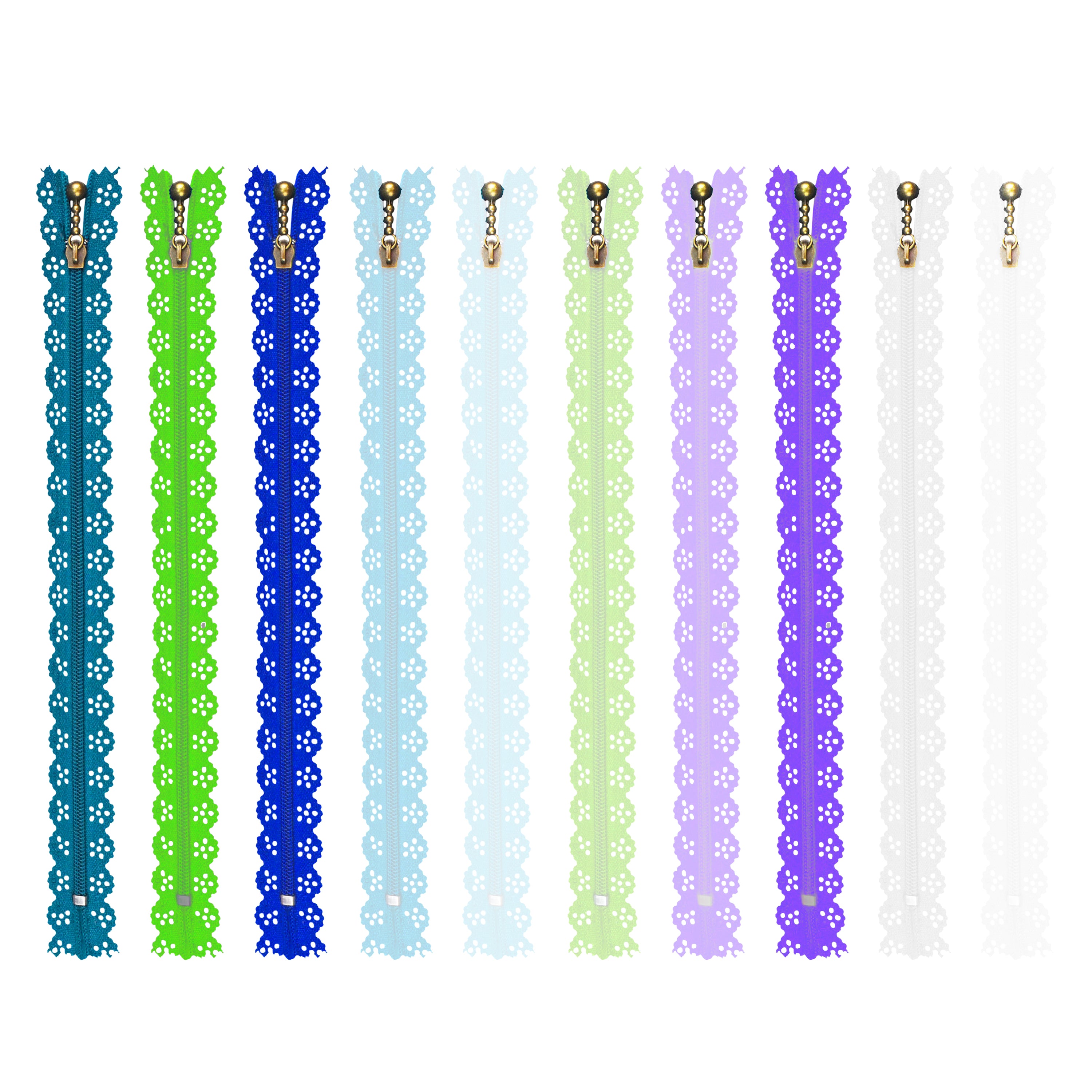 Lace Zippers for Sewing, Exposed Novelty Zippers with