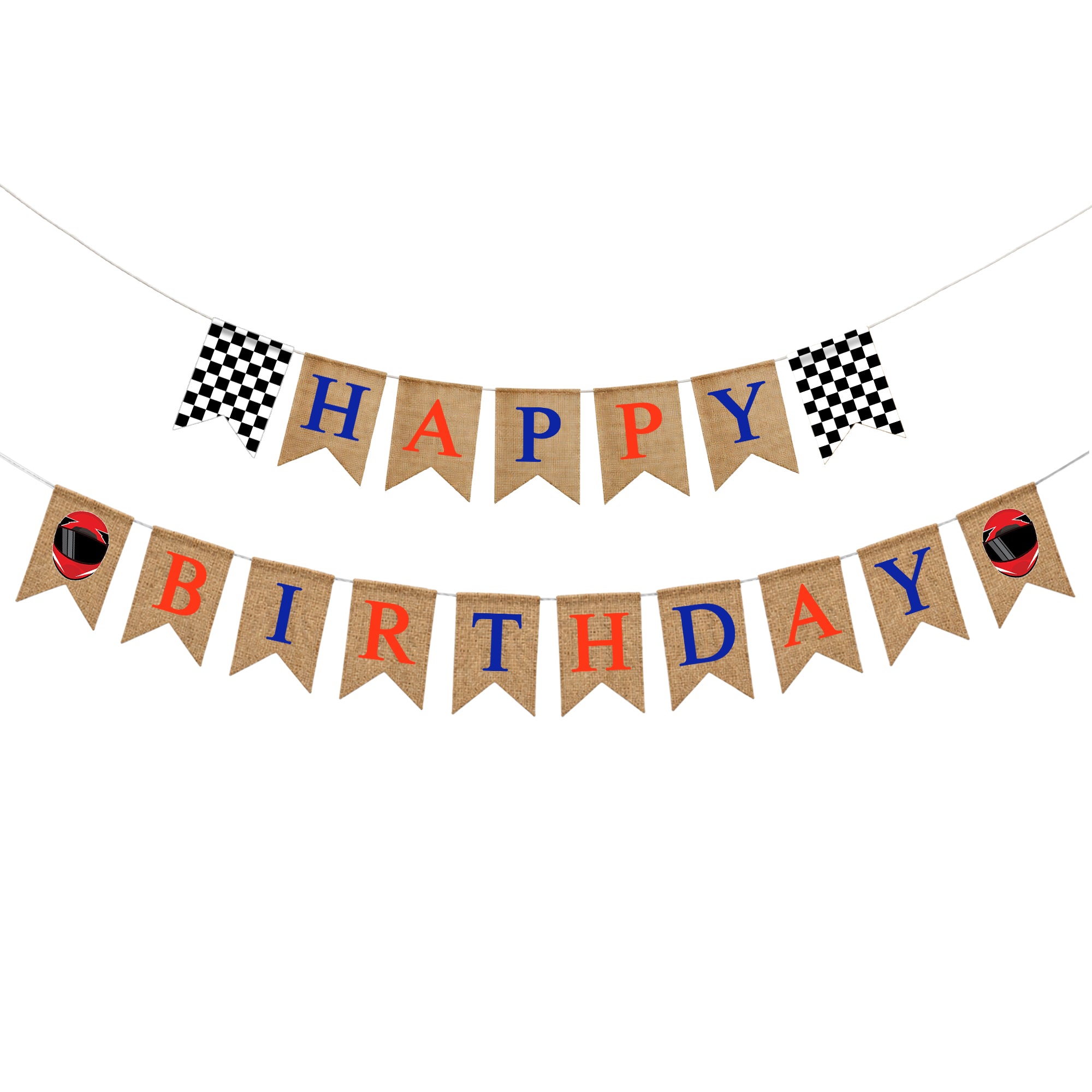 Mandala Crafts Burlap Happy Birthday Banner, Rustic Party Decorations, Jute Sports Theme Birthday Garland Sign for Home, Wall, Mantel & Photo Backdrop