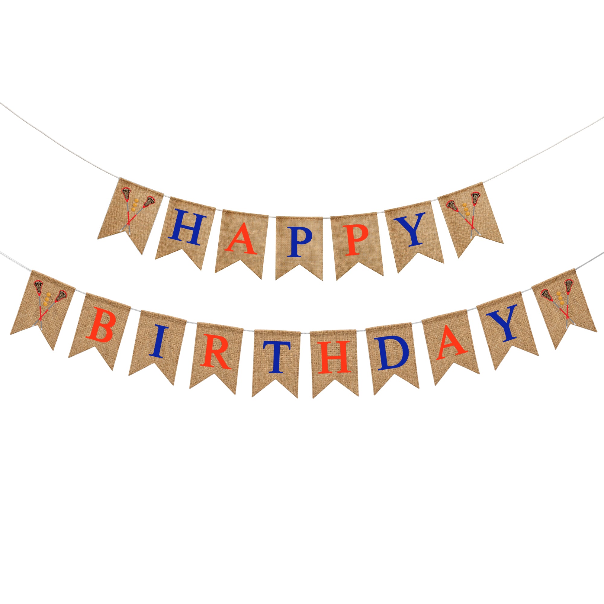 Mandala Crafts Burlap Happy Birthday Banner, Rustic Party Decorations, Jute Sports Theme Birthday Garland Sign for Home, Wall, Mantel & Photo Backdrop