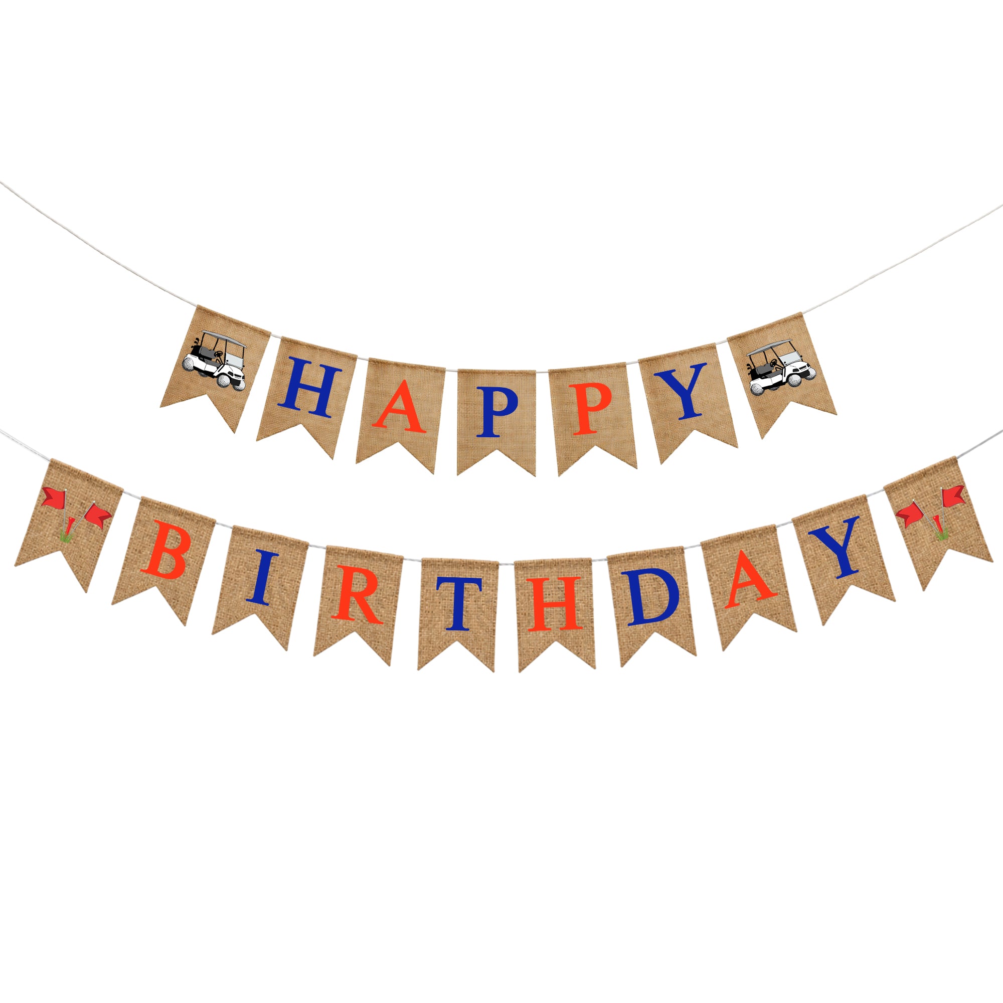 Mandala Crafts Burlap Happy Birthday Banner, Rustic Party Decorations, Jute Sports Theme Birthday Garland Sign for Home, Wall, Mantel & Photo Backdrop