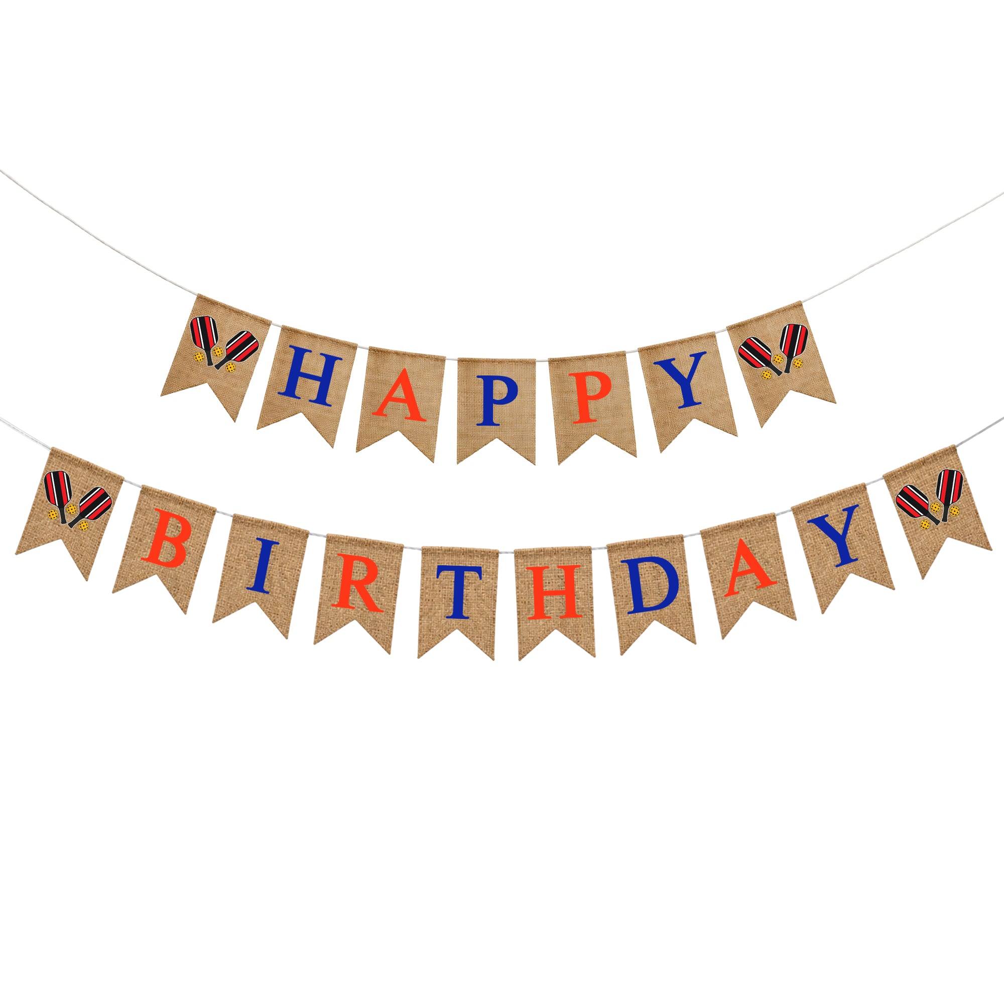 Mandala Crafts Burlap Happy Birthday Banner, Rustic Party Decorations, Jute Sports Theme Birthday Garland Sign for Home, Wall, Mantel & Photo Backdrop