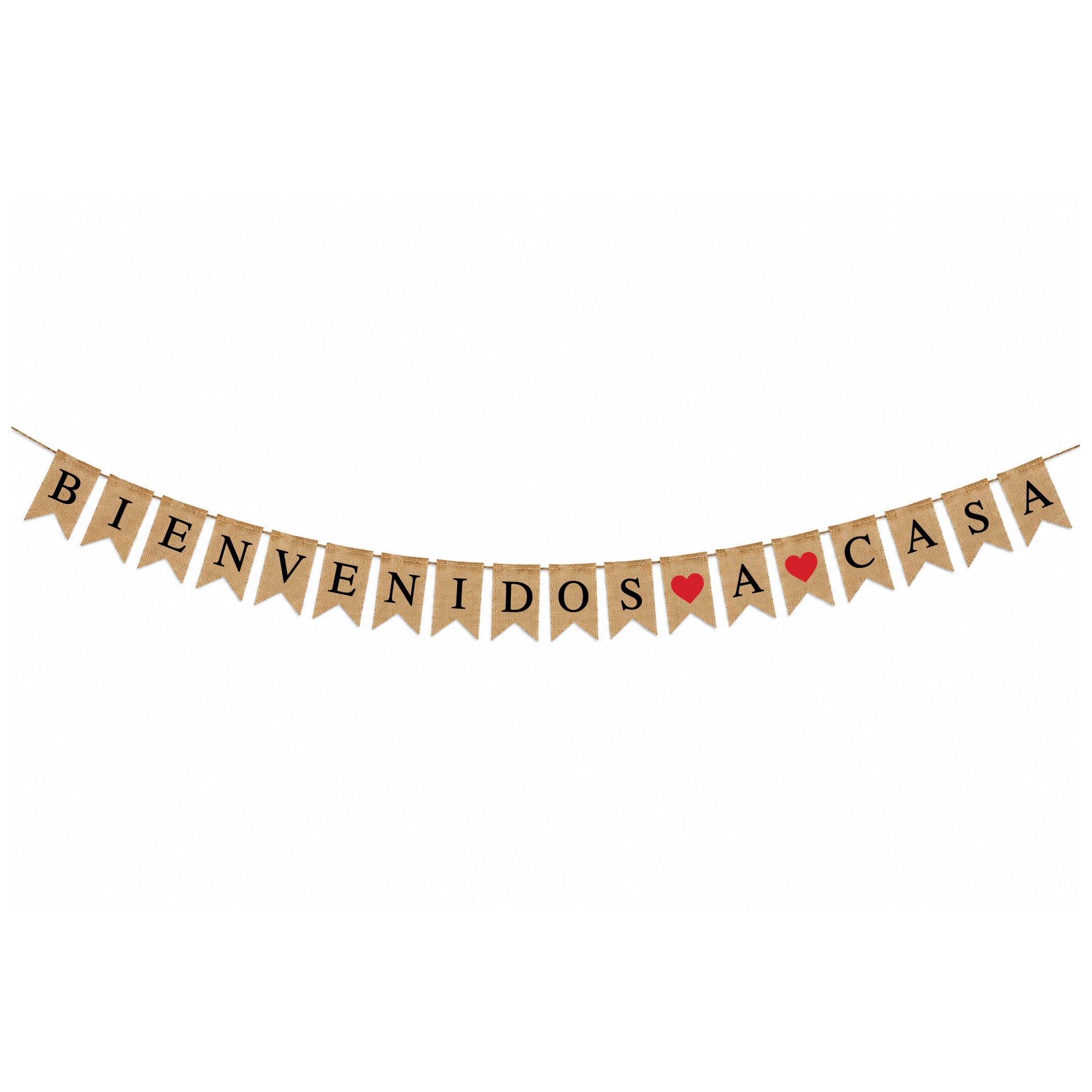 Burlap Bienvenidos a Casa Banner en Español – Rustic Spanish Welcome Bienvenidos Sign Wall Décor, Fiesta & Mexican Bunting for Home, Porch & Party Decorations