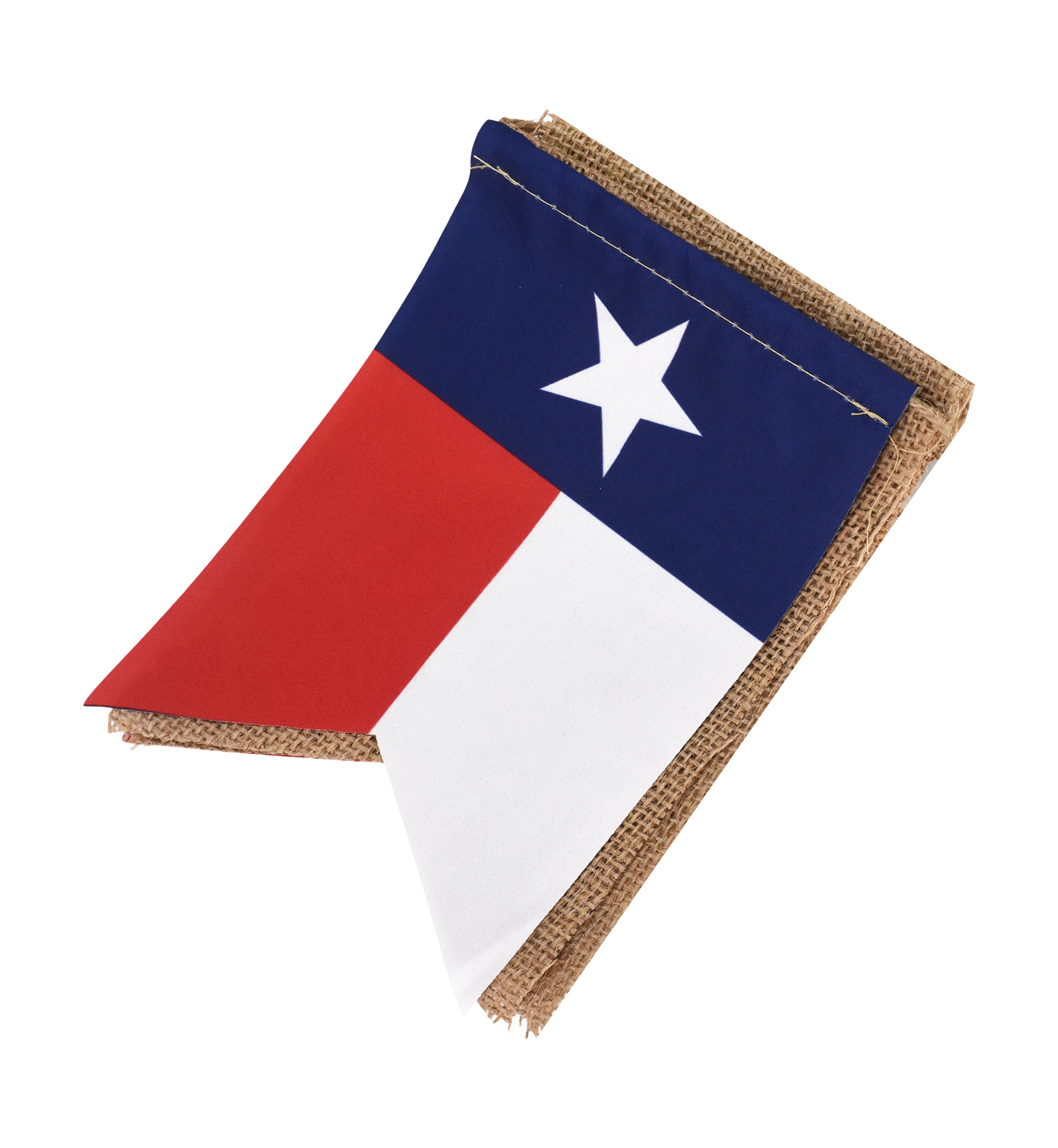 Mandala Crafts Burlap Texas Banner for Texas Themed Party Supplies - Jute Texas Lone Star State Flag TX Pennant for Garden Fence Fireplace Mantel Classroom