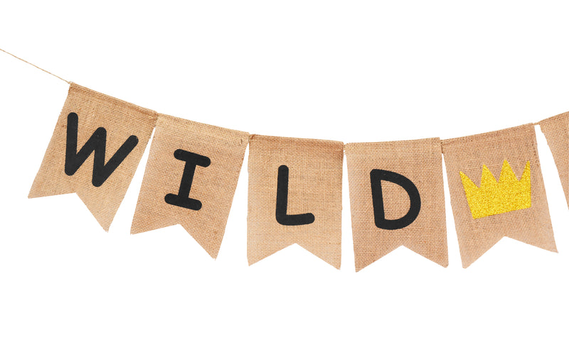 Mandala Crafts Burlap Wild One Banner First Boho Wild One Birthday Decorations for Boys Girls – Jute Wild One 1st Birthday Banner for Wild One Backdrop
