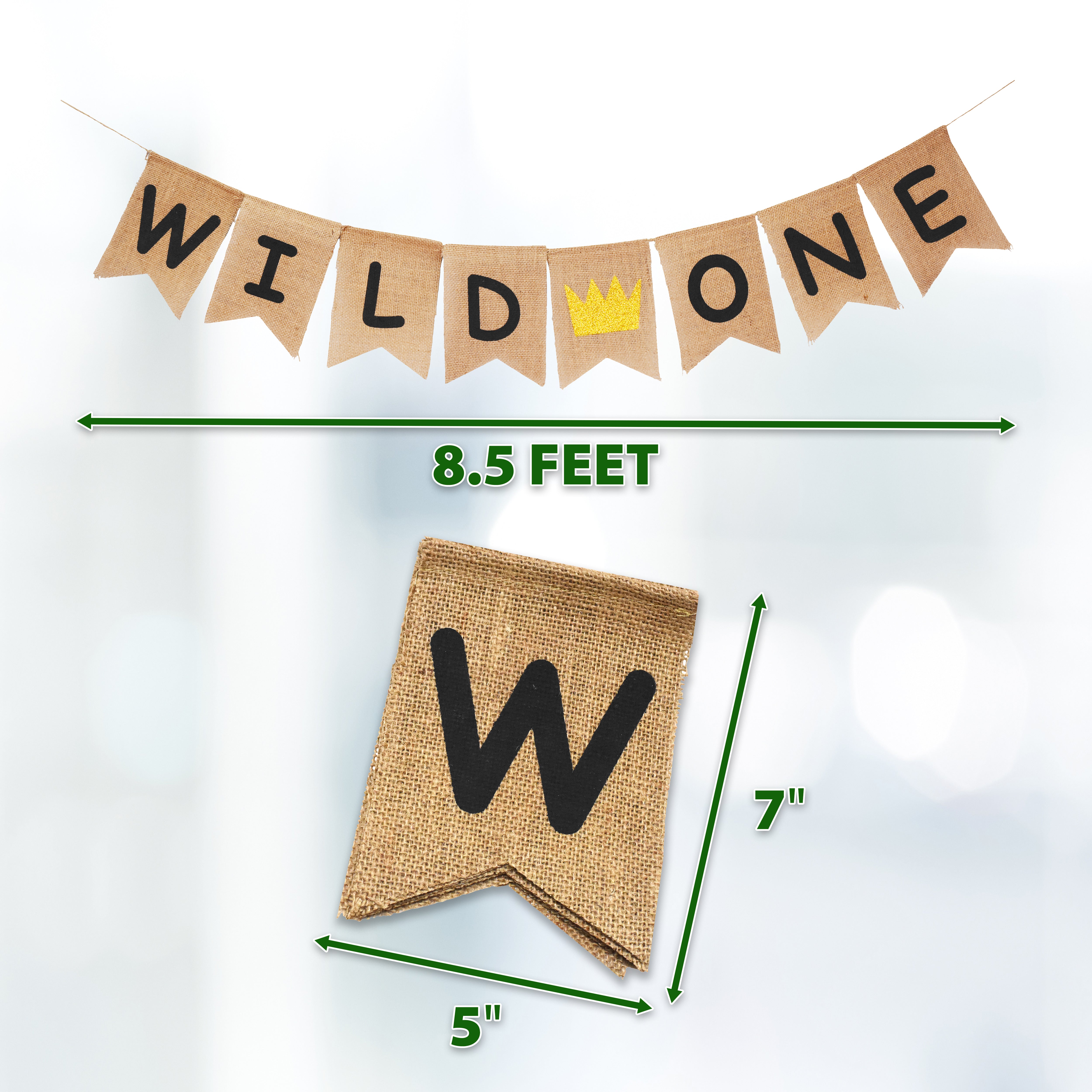 Mandala Crafts Burlap Wild One Banner First Boho Wild One Birthday Decorations for Boys Girls – Jute Wild One 1st Birthday Banner for Wild One Backdrop