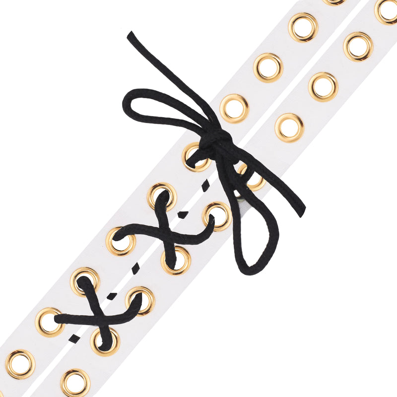 Gold Metal Eyelet Trim with Grommets - Eyelet Grommet Tape for Sewing - Eyelet Tape Strip Cotton Twill Tape by The Yard