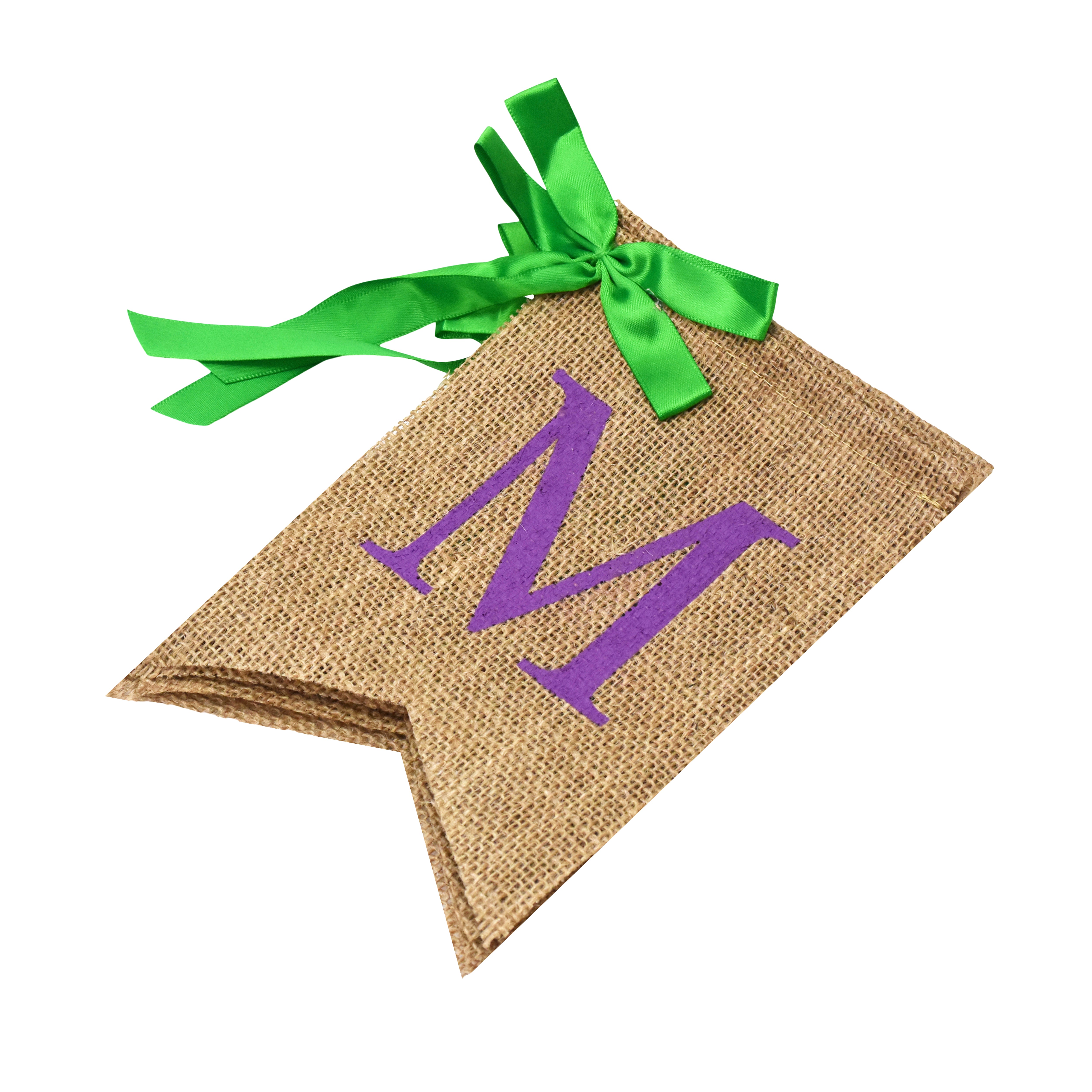 Mandala Crafts Burlap Mardi Gras Banner for Mardi Gras Party Decorations - Jute Mardi Gras Bunting Banner - Mardi Gras Garland Flag for Mantel Fireplace Backdrop Home Party Supplies