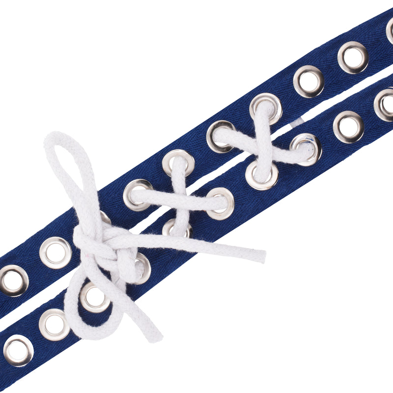 Silver Metal Eyelet Trim with Grommets - Eyelet Grommet Tape for Sewing - Eyelet Tape Strip Cotton Twill Tape by The Yard