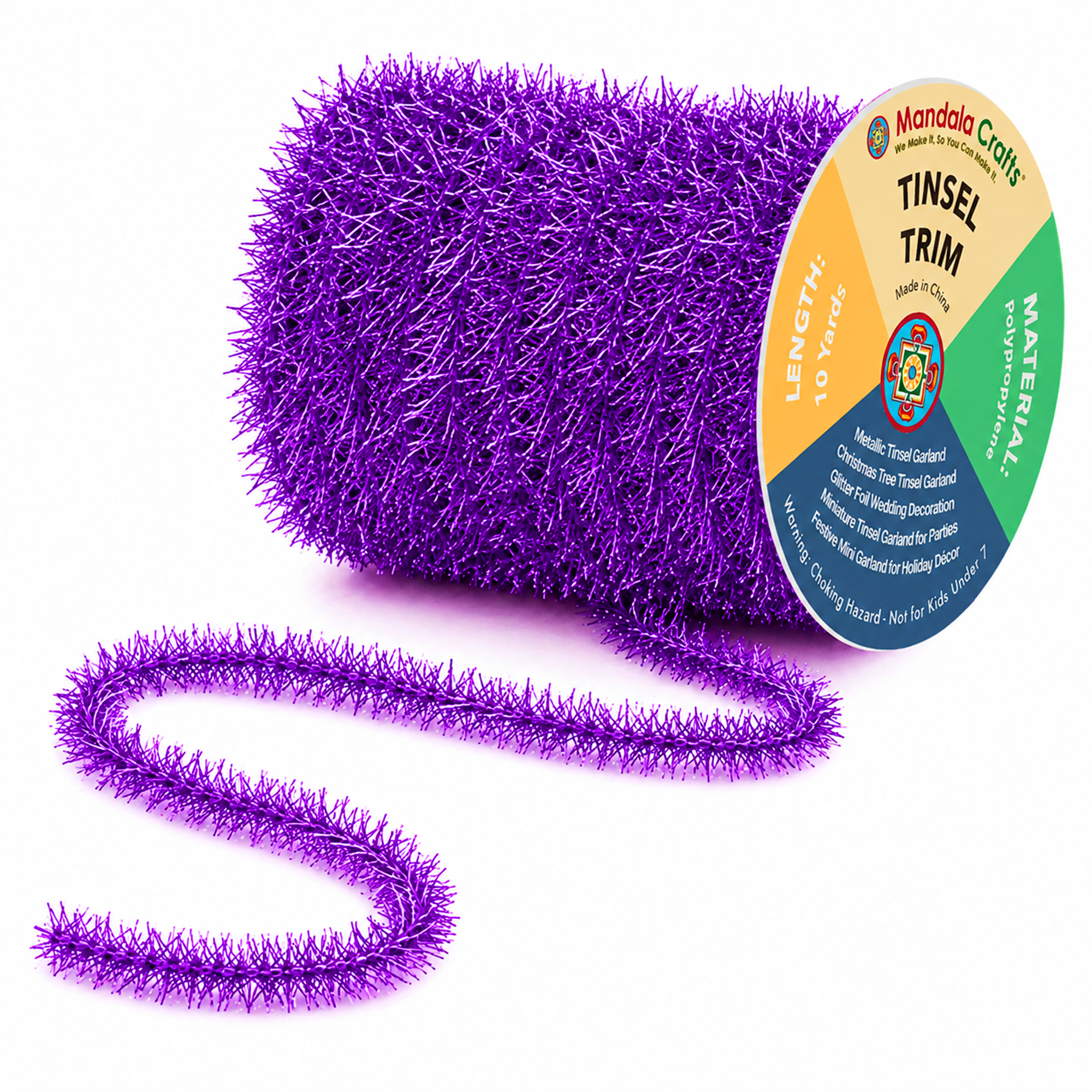 Tinsel Garland Décor Thin Tinsel Ribbon Metallic Mini Garland with Wire for Christmas Tree Decoration Wedding Birthday Party Supplies