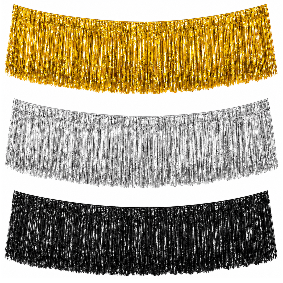 Mandala Crafts Foil Tinsel Fringe Garland Metallic Fringe Banner - 20FT Tinsel Strands Icicles for Christmas Tree Xmas