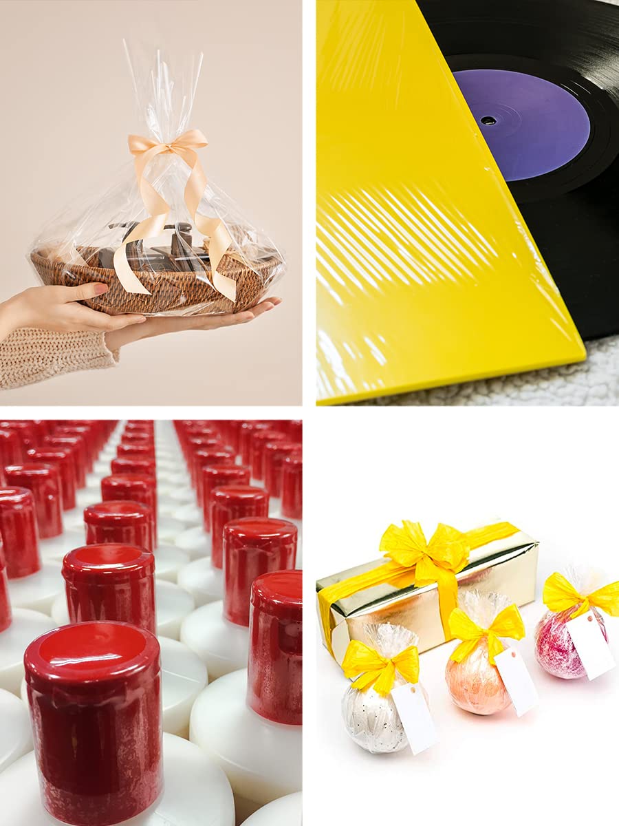 Plastic Shrink Wrap Bags for Soaps Shoes Gift Baskets  Clear Heat Shrink Wrap Bags for Bath Bombs CD Books Candles Heat Shrink Packaging by Mandala Crafts