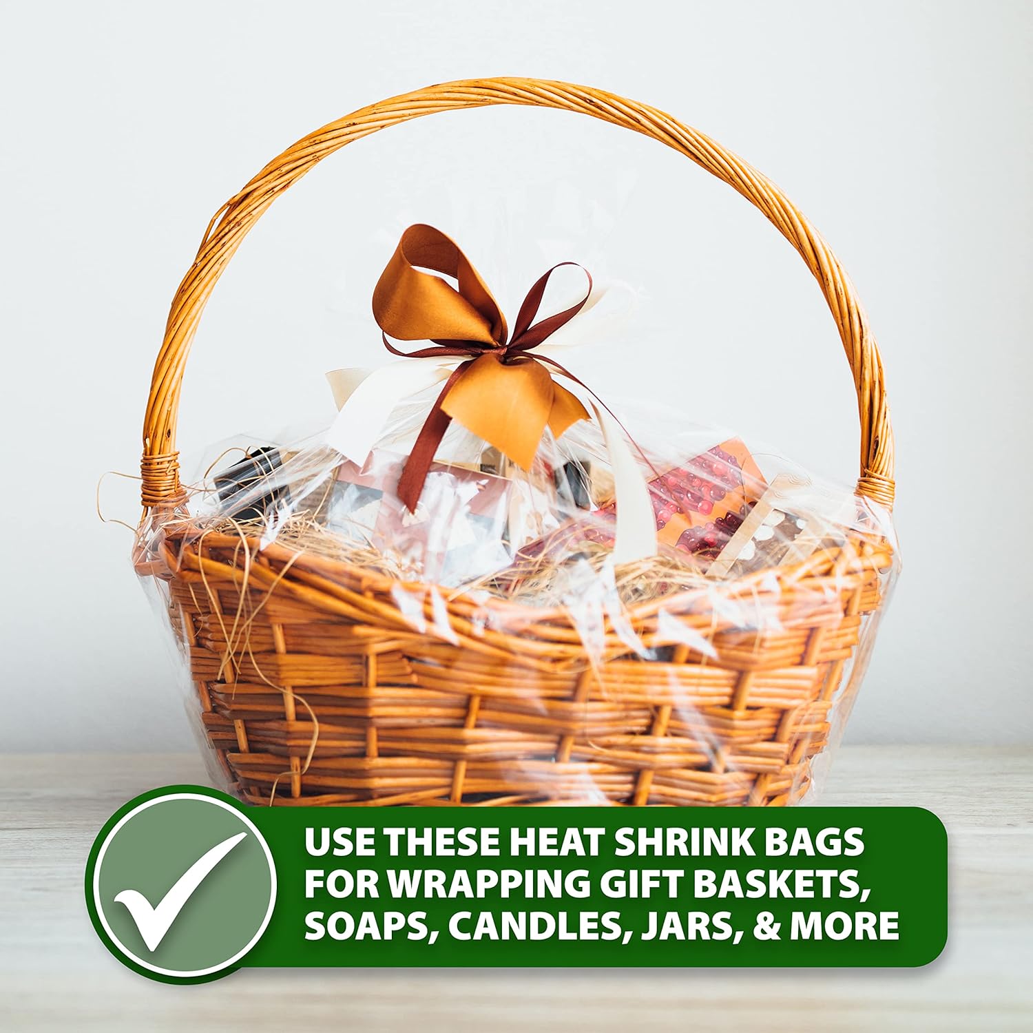 Plastic Shrink Wrap Bags for Soaps Shoes Gift Baskets  Clear Heat Shrink Wrap Bags for Bath Bombs CD Books Candles Heat Shrink Packaging by Mandala Crafts