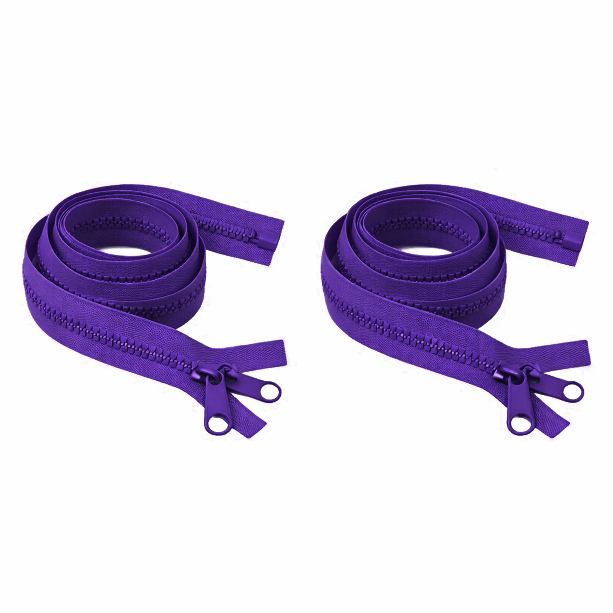 #5 Heavy Duty Zipper Separating Plastic Zipper with Double Pull Tab Slider for Sewing Sleeping Bag Boat Cover Trampoline Dog Bag Tent by Mandala Crafts 2 PCs