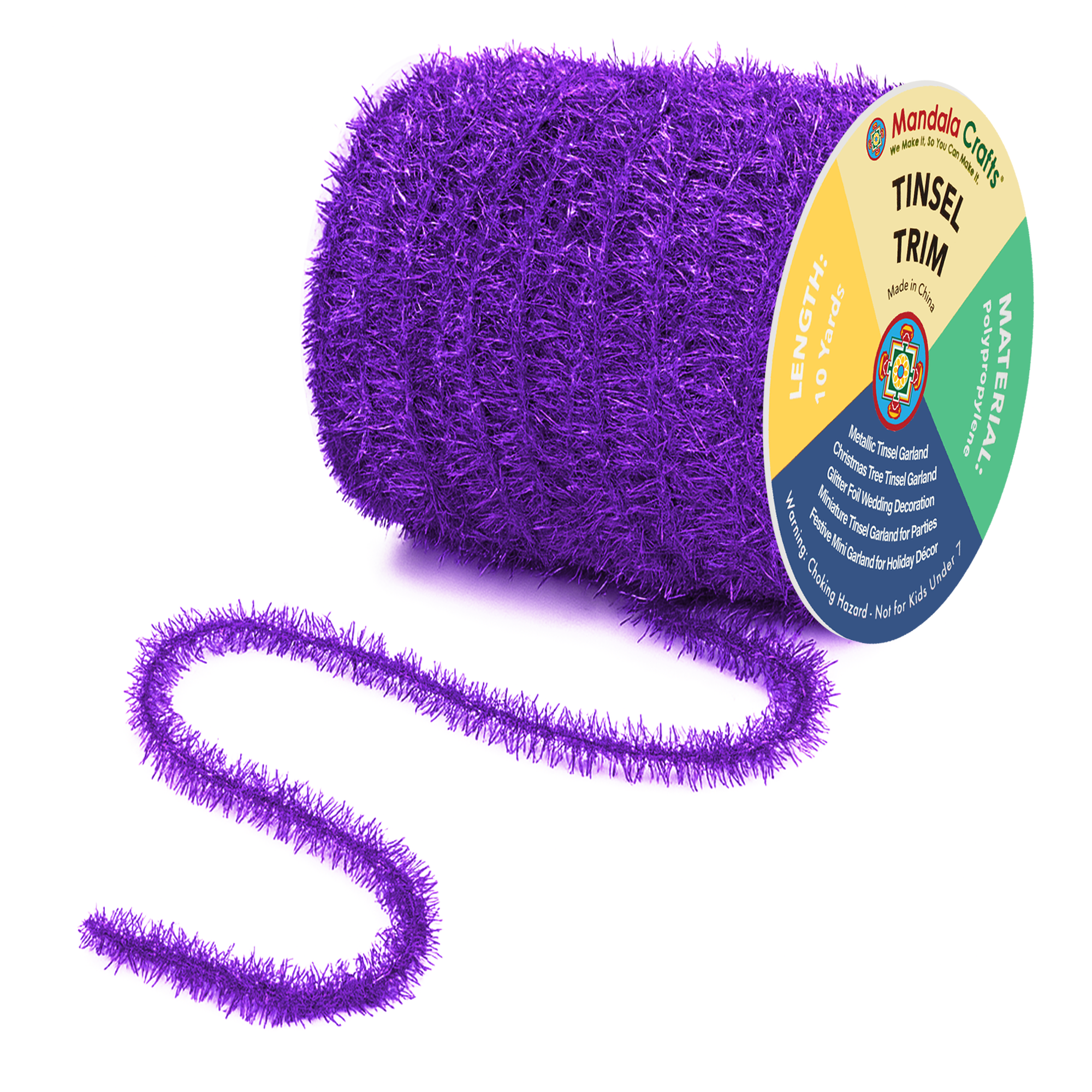 Tinsel Garland Décor Thin Tinsel Ribbon Metallic Mini Garland with Wire for Christmas Tree Decoration Wedding Birthday Party Supplies