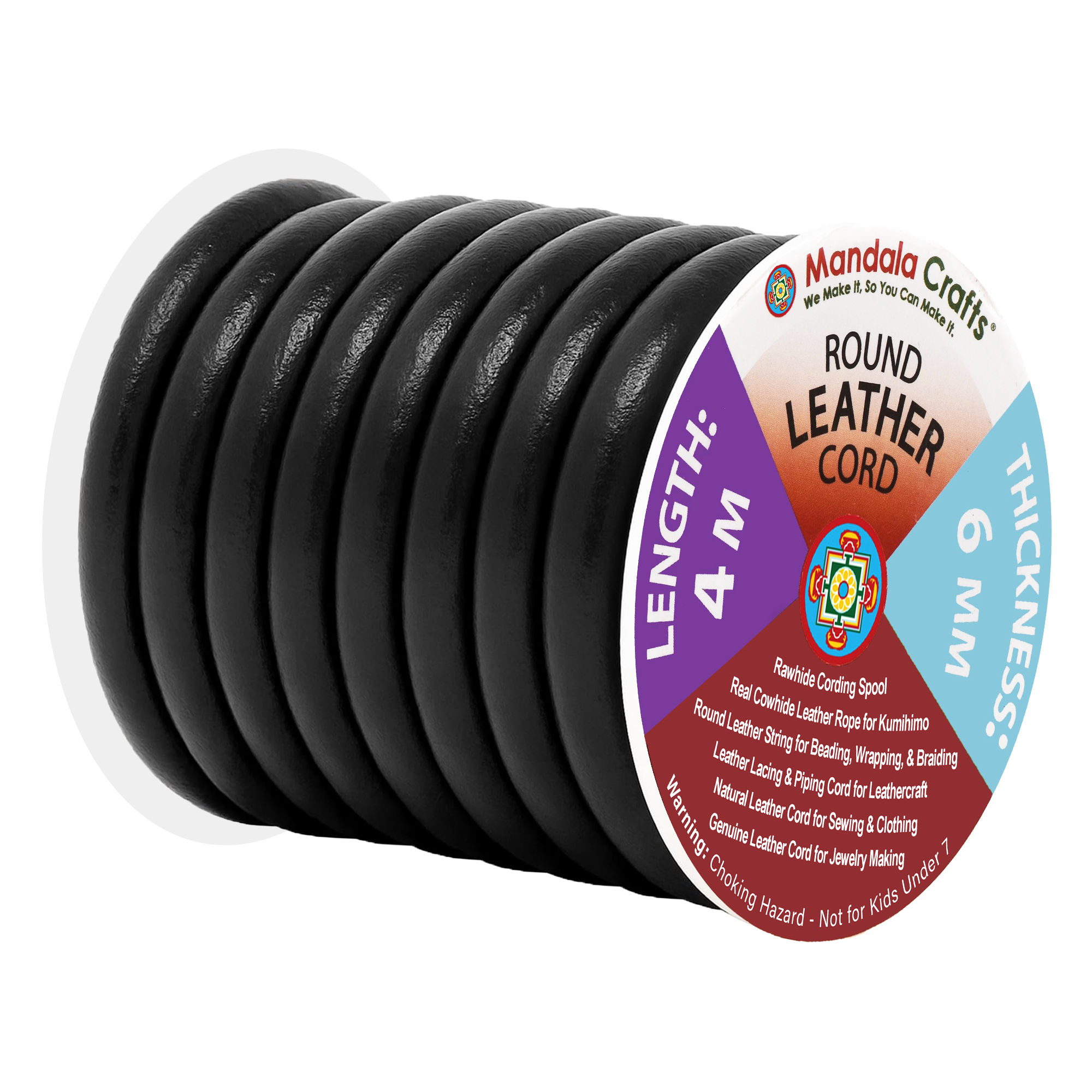 Round Cowhide Genuine Leather String Cord, Natural Rawhide Rope for Jewelry Making, Kumihimo Braiding, Shoelaces