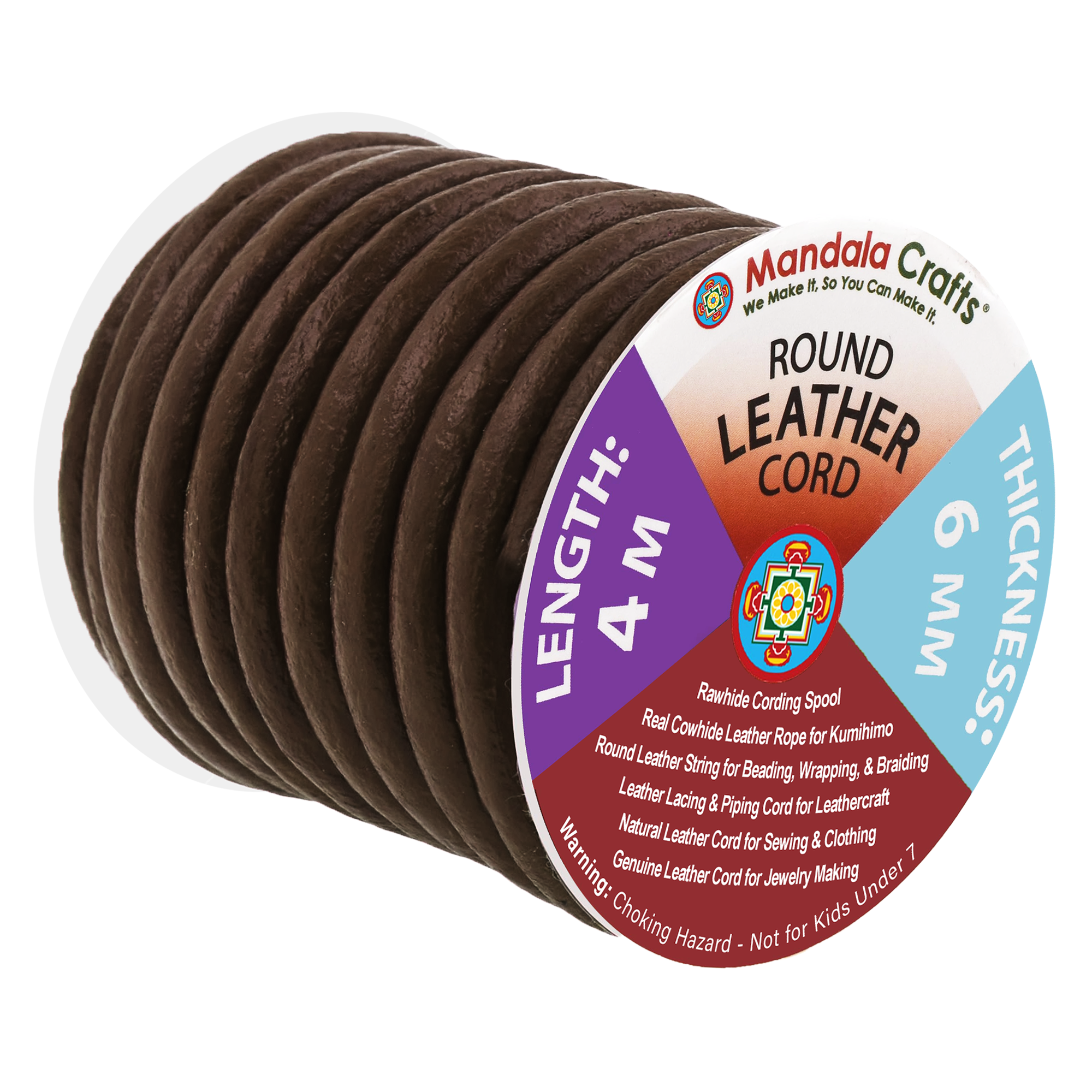 Round Cowhide Genuine Leather String Cord, Natural Rawhide Rope for Jewelry Making, Kumihimo Braiding, Shoelaces