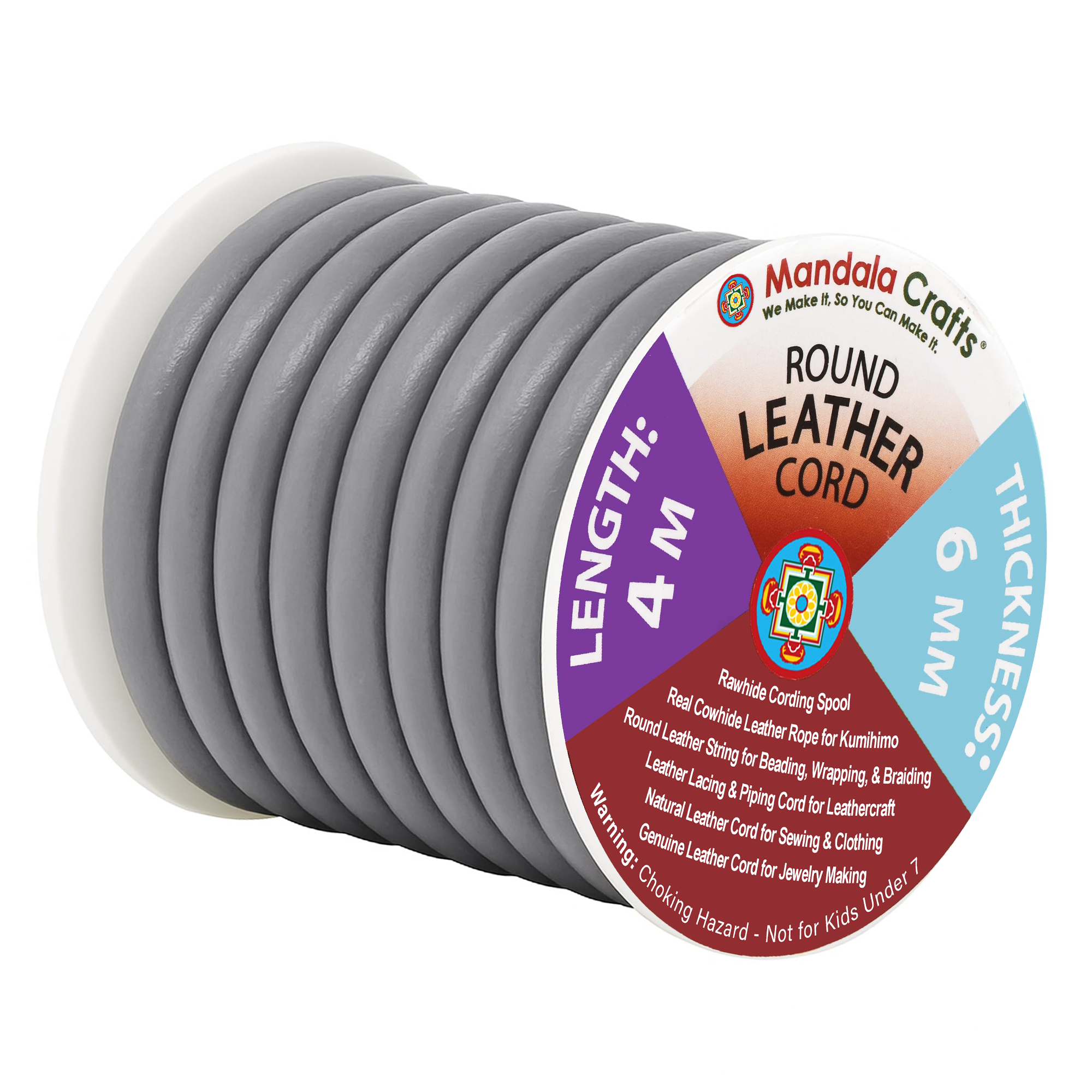 Round Cowhide Genuine Leather String Cord, Natural Rawhide Rope for Jewelry Making, Kumihimo Braiding, Shoelaces