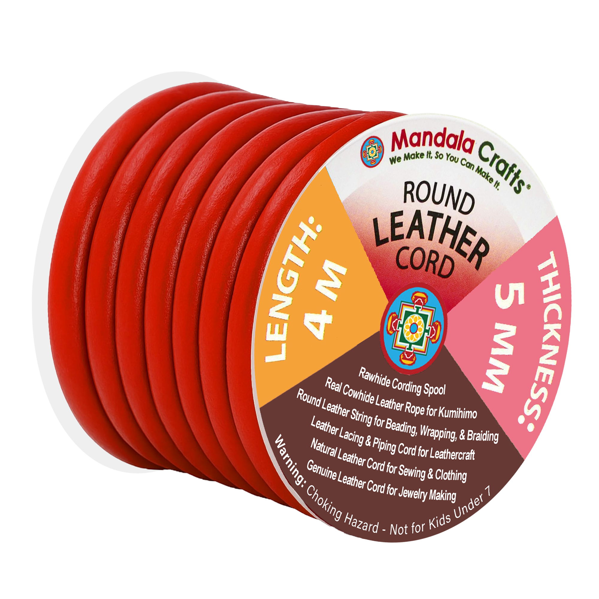 Round Cowhide Genuine Leather String Cord, Natural Rawhide Rope for Jewelry Making, Kumihimo Braiding, Shoelaces