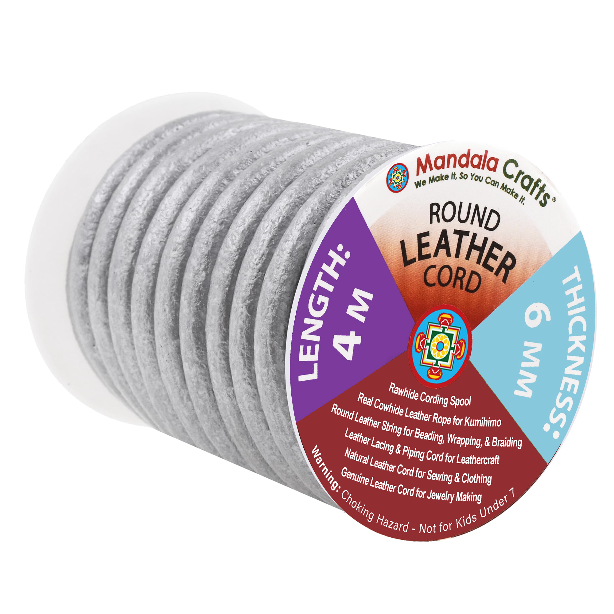 Round Cowhide Genuine Leather String Cord, Natural Rawhide Rope for Jewelry Making, Kumihimo Braiding, Shoelaces