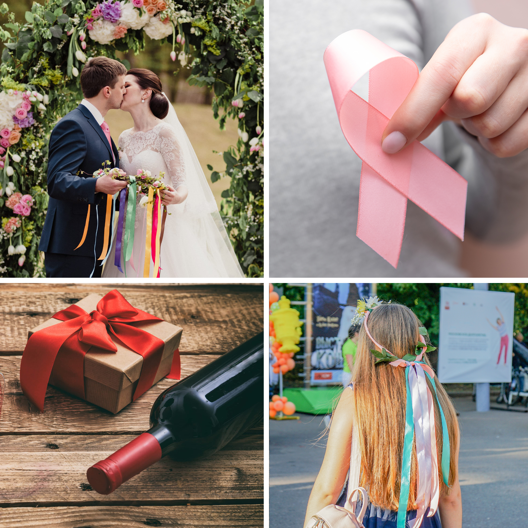 1/4 3/8 1/2 Inch Satin Ribbon for Crafts - Ribbons for Gift Wrapping - Fabric Ribbons for Flower Bouquet Hair Ribbons Wedding Party Decoration