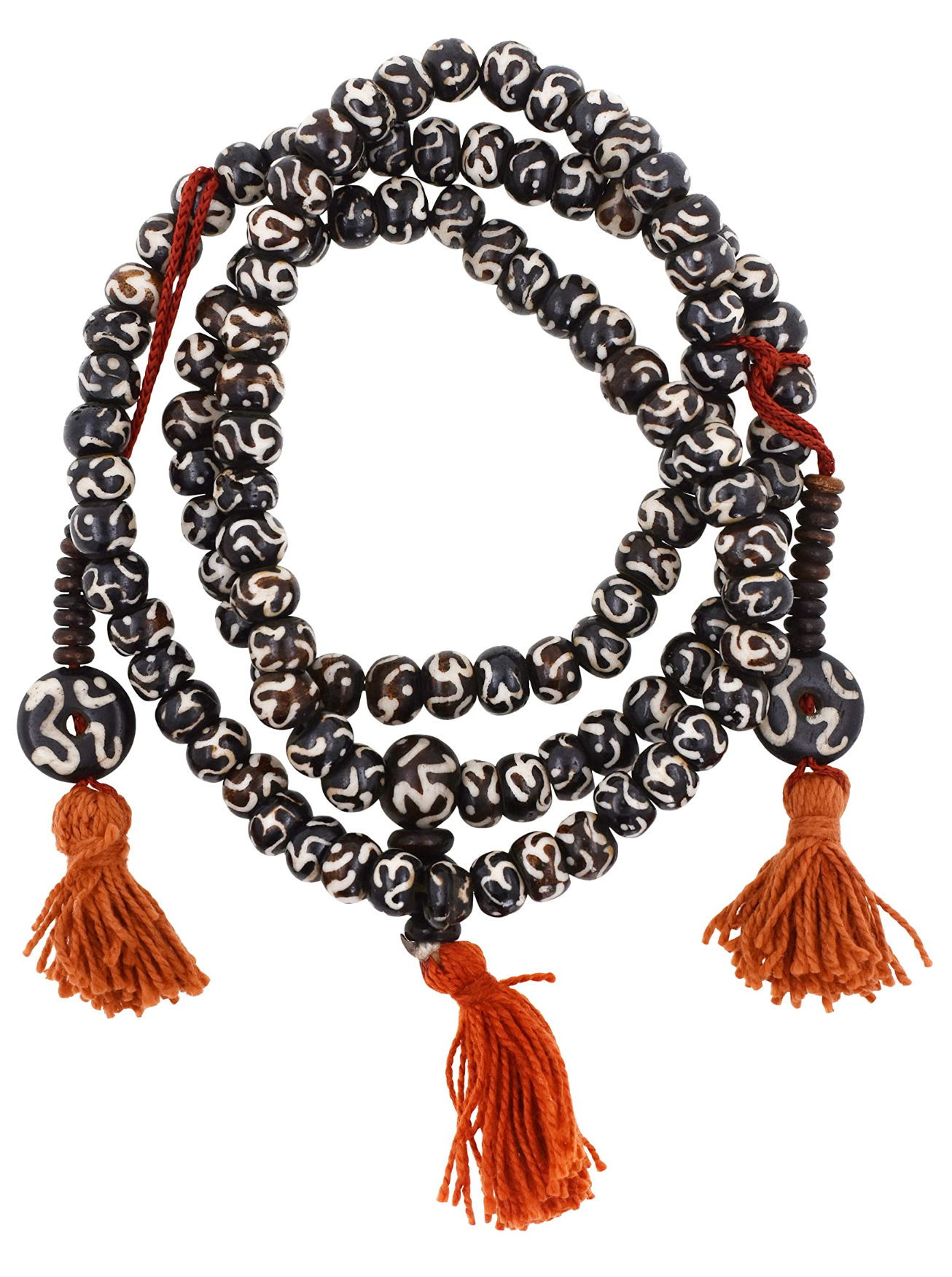 Mandala Crafts 108 Tibetan Buddhist Prayer Beads for Men Women - Yak Bone Mala Beads Necklace for Mala Meditation Beads Yoga Beads