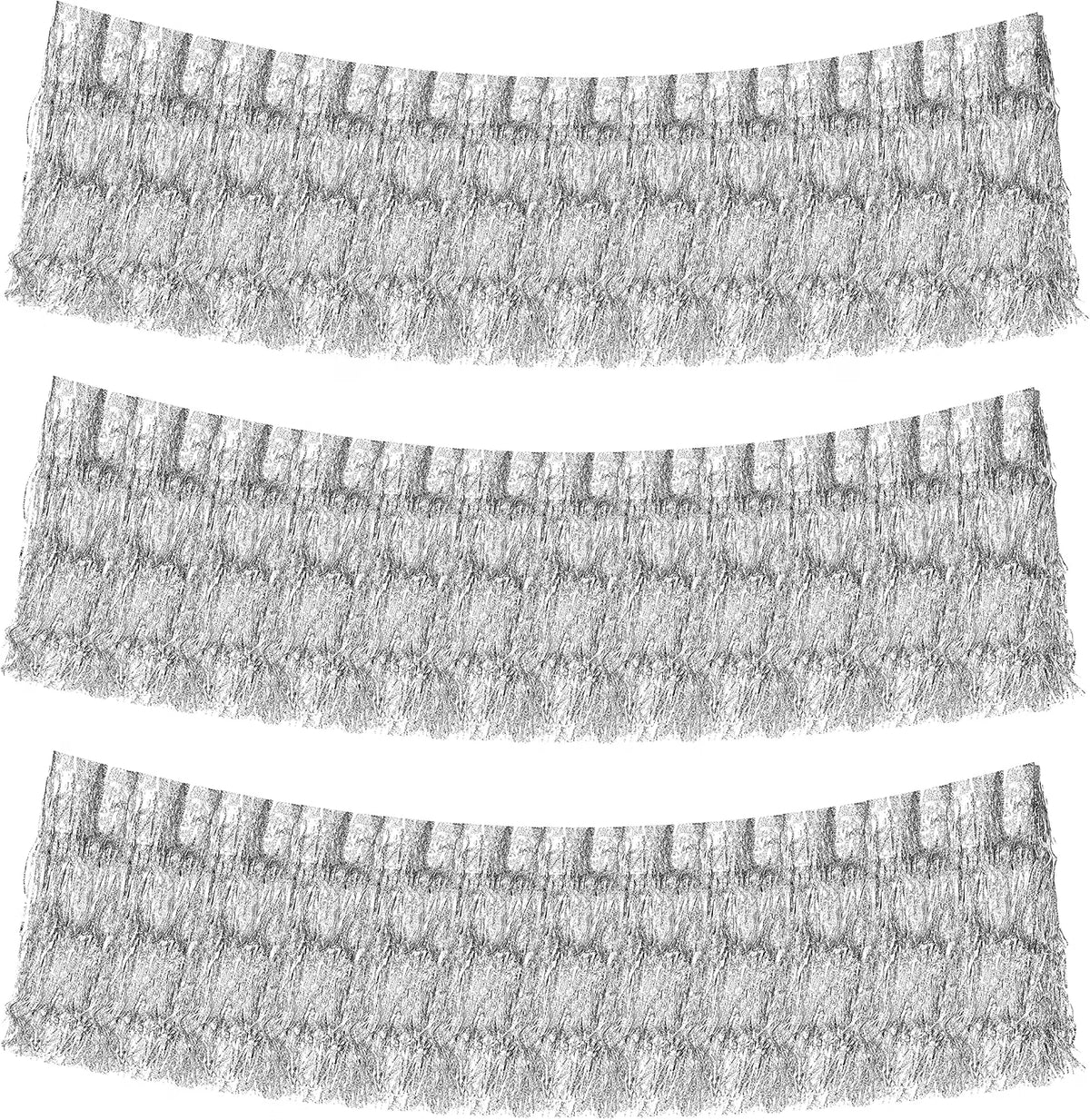 Mandala Crafts Foil Tinsel Fringe Garland Metallic Fringe Banner - 20FT Tinsel Strands Icicles for Christmas Tree Xmas