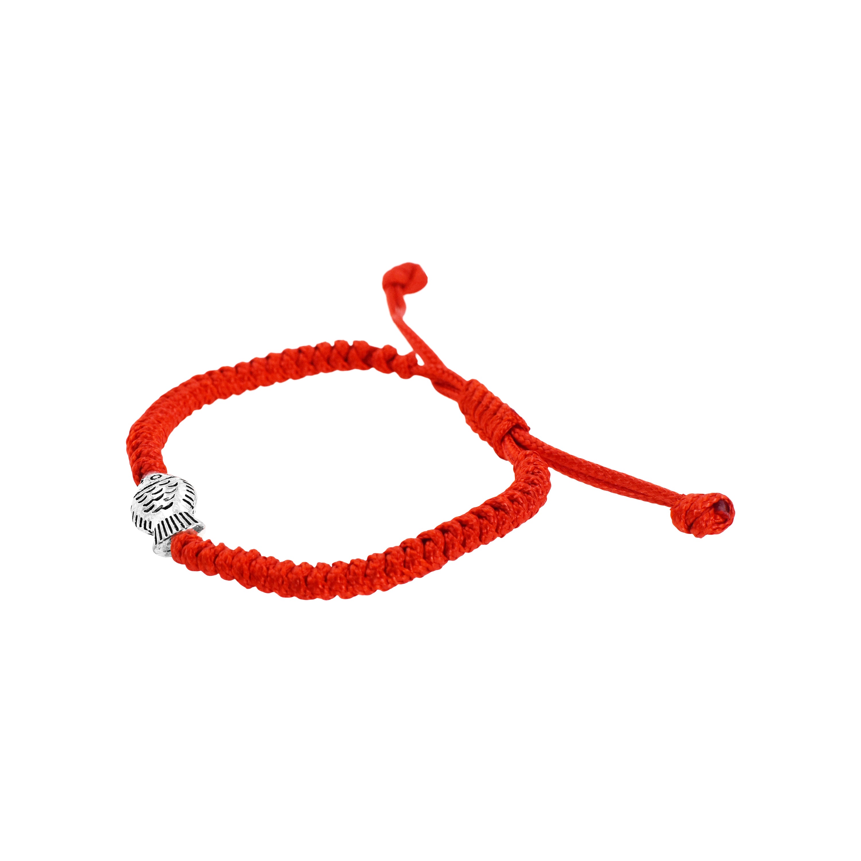 Silver Tone Fish Kabbalah Red String Bracelet Protection Against Evil Eye - Red Bracelet for Protection Good Luck - Red Protection Bracelet for Men Women