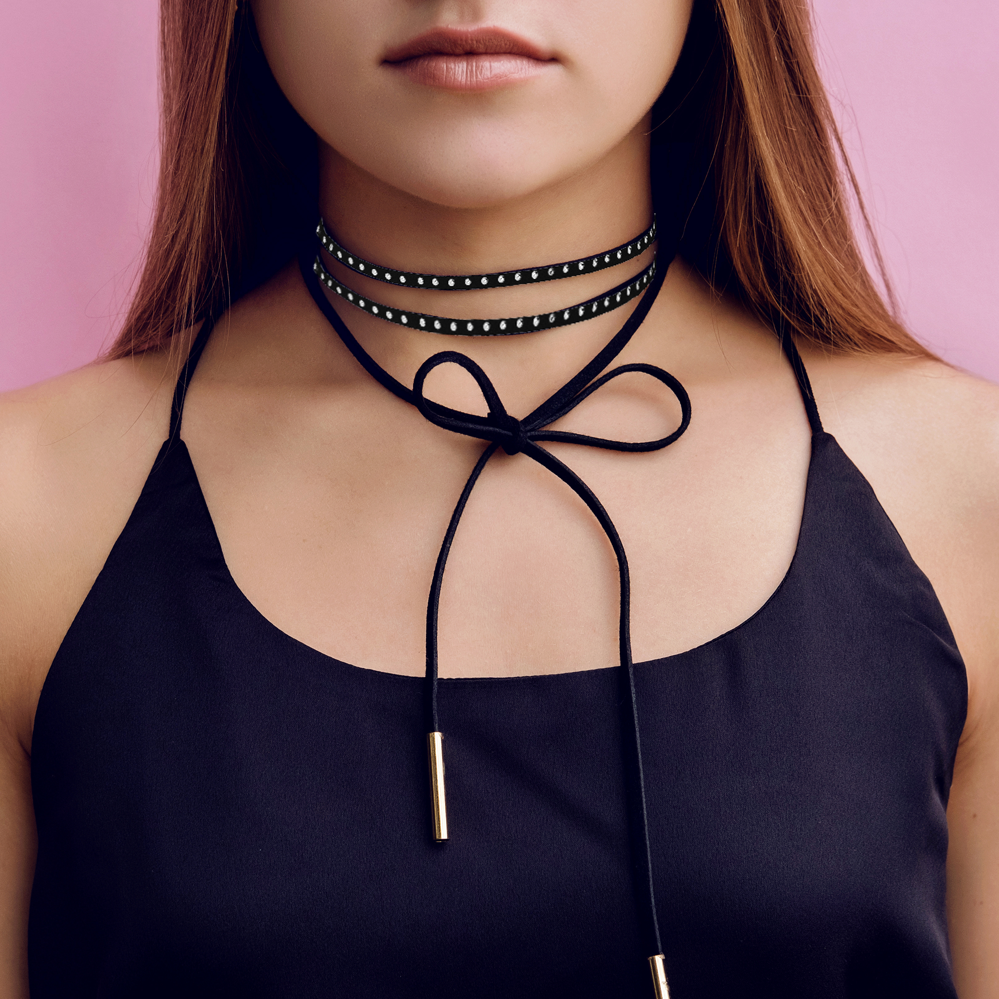 Studded Faux Suede Cord Rope for Jewelry Making - 20 Yards Faux Leather Ribbon - Flat Micro Fiber Leather String Faux Leather Lace with Rivets