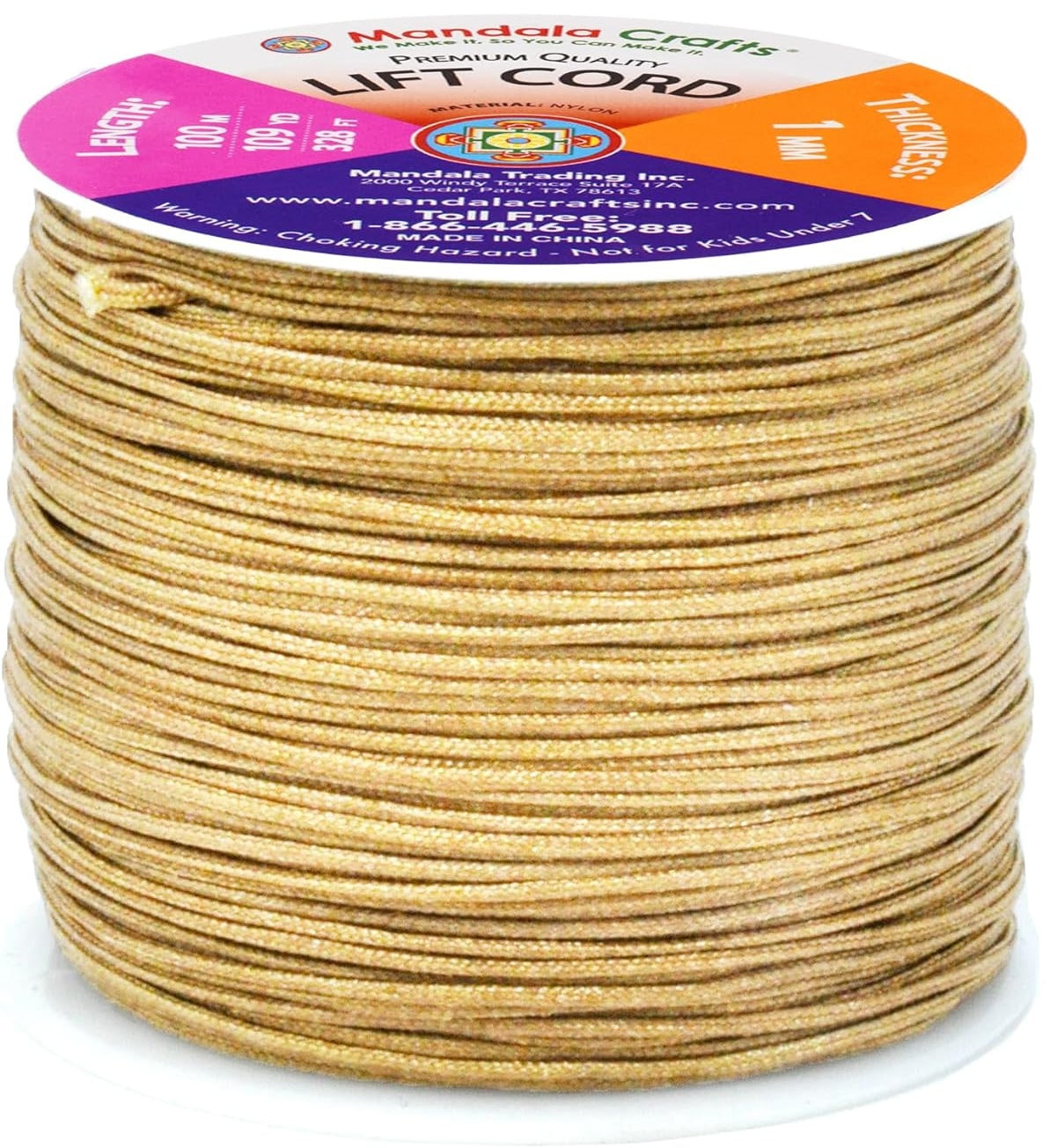 1mm Blinds String, Lift Cord Replacement from Braided Nylon for RVs, Windows, Shades, and Rollers