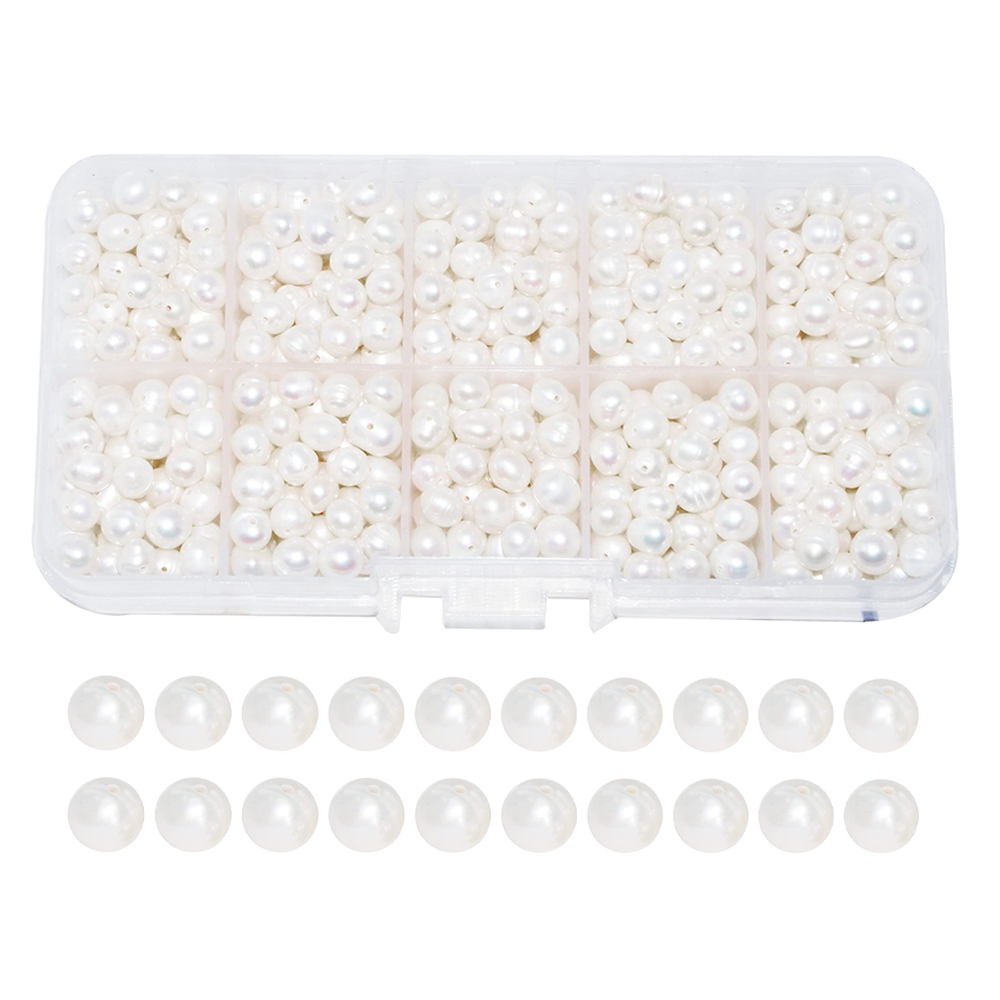 Mudra Crafts Real Freshwater Cultured Pearls for Jewelry Making, Loose Bulk Predrilled Bead Kit