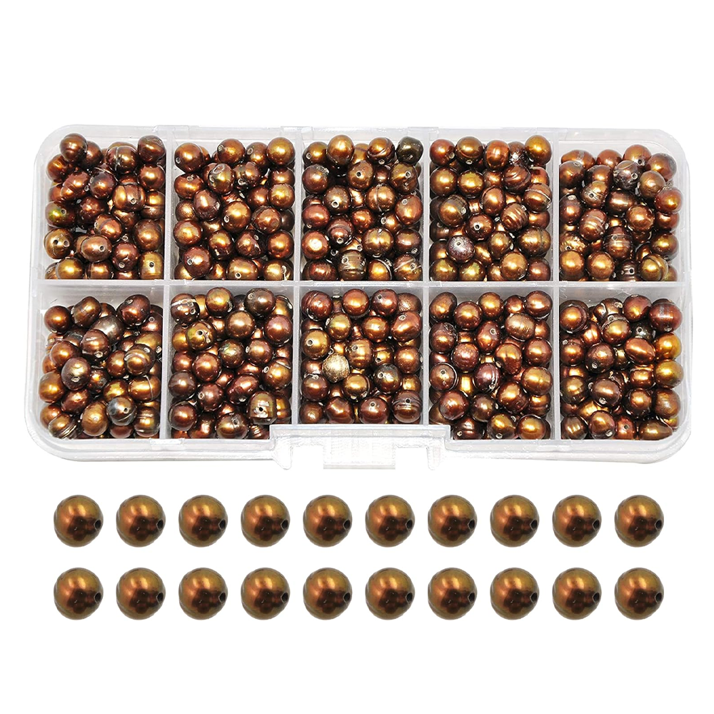 Mudra Crafts Real Freshwater Cultured Pearls for Jewelry Making, Loose Bulk Predrilled Bead Kit