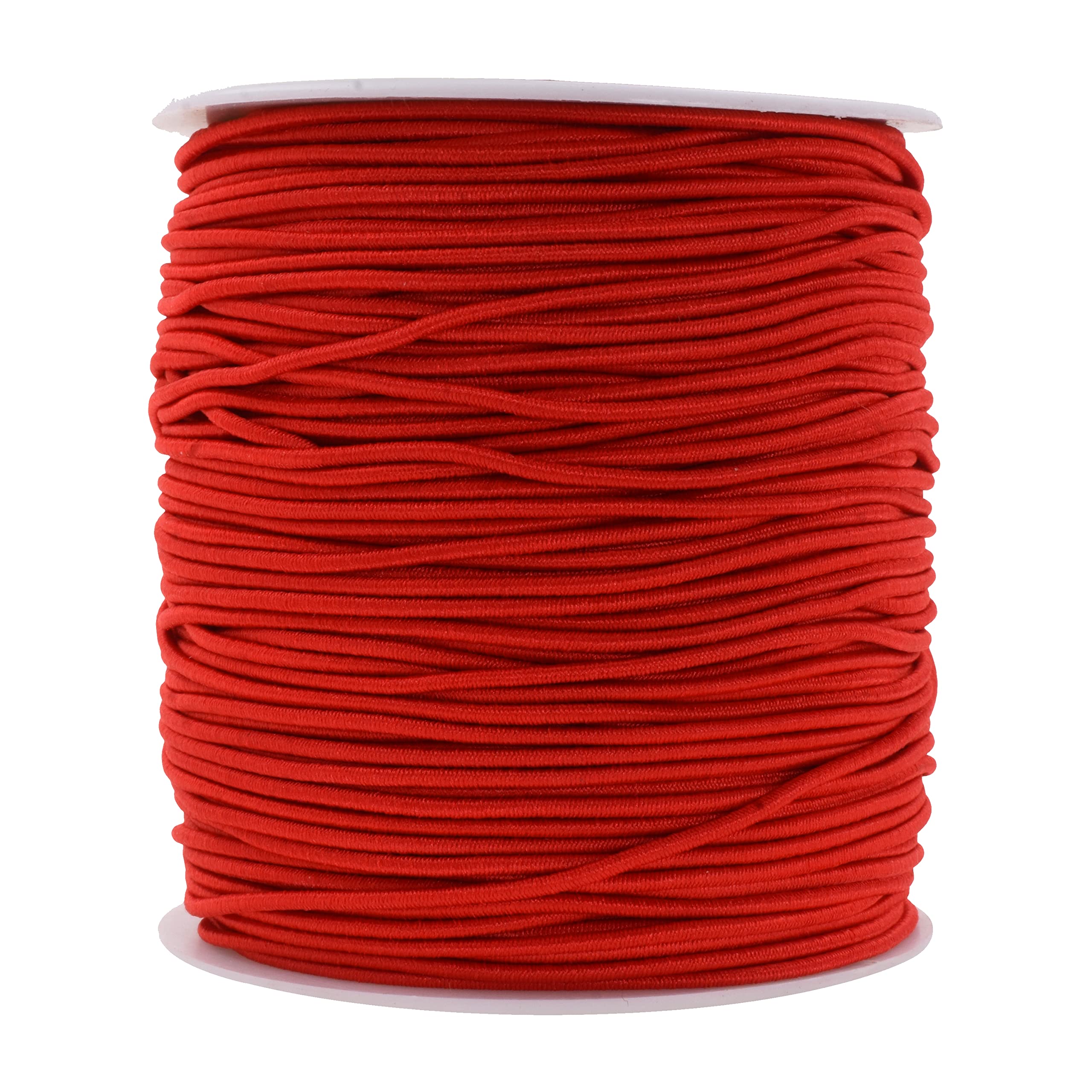 Mandala Crafts 1.5mm Red Elastic Cord for Jewelry Making - 109 Yds Stretchy Cord Round Elastic Strings for Bracelets Making String - Stretchy String for Crafts Beading