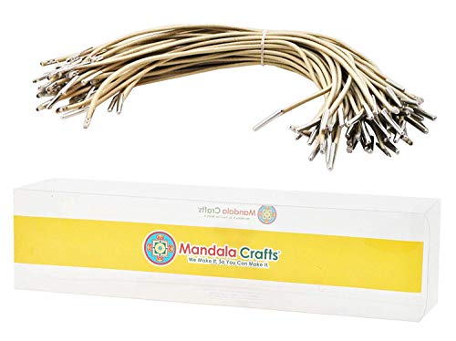 Mandala Crafts Elastic Barbed Cord, Stretch Loop Band with Metal Ends for Masks, Hats, Menus, Badges, Signs