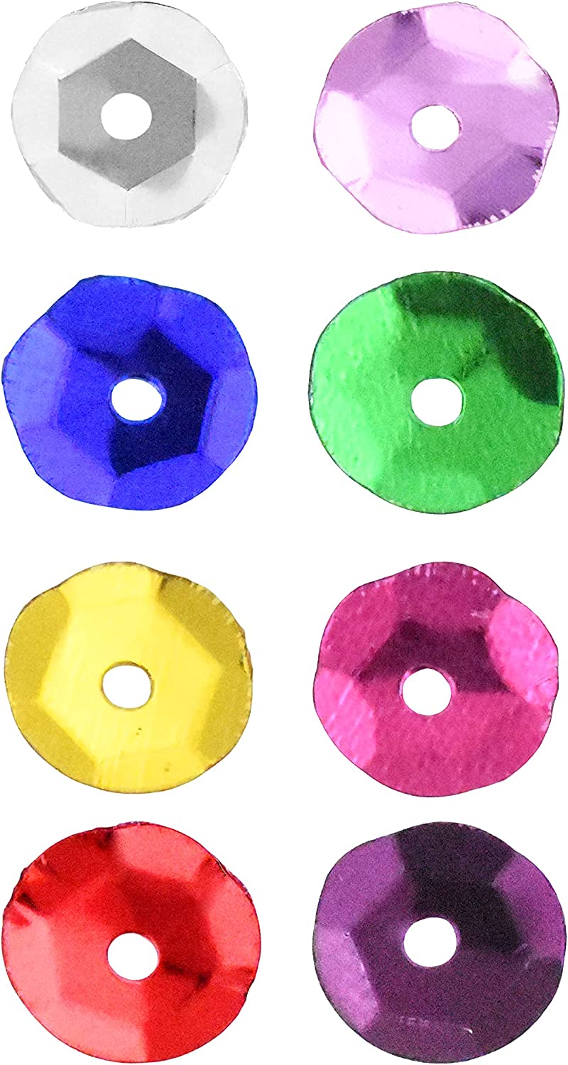 MECCANIXITY 2400pcs Loose Sequins 6mm - Dark Green Glitter Cups For Jewelry Making, Crafts & Sewing