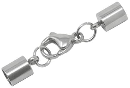 Cord End Cap for Jewelry Making, Kumihimo 25 Sets with Lobster Clasps