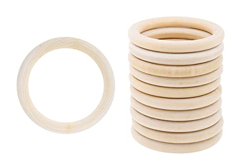 Natural Wood Rings for Crafts Macramé Wooden Rings for Crafts Natural Unfinished Wood Rings for Macrame Rings Knitting Jewelry Making