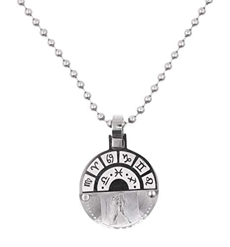 Zodiac Constellation Jewelry Pendant Necklace, Horoscope Gift for Men and Women (Aquarius)