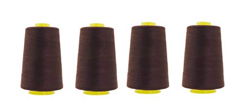Mandala Crafts Quilting Cotton Thread Cone for Machine and Hand Sewing, 100 Percent Natural Mercerized, 50 WT (2 Rolls 2400 Yards, Dark Red)
