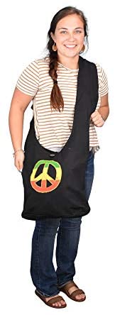 Bohemian Hippie Sling with Black Peace Sign