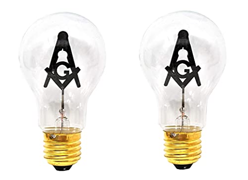 Mandala Crafts E27 3W Freemason Lightbulb Freemason Gifts for Men - Scottish Rite Shriners Prince Hall Masonic Gifts for Men  Freemason Square and Compass Emblem Light Bulb for Lodge Altar Decor