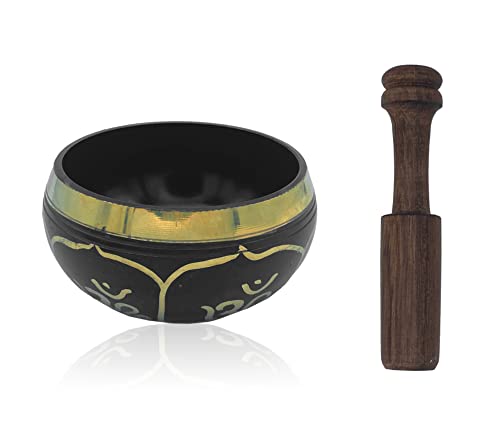 Mandala Crafts Tibetan Singing Bowl Set - Nepal Sound Bowl for Healing - Meditation Bowl Tibetan Sing Bowl for Mindfulness Yoga Meditation Decor