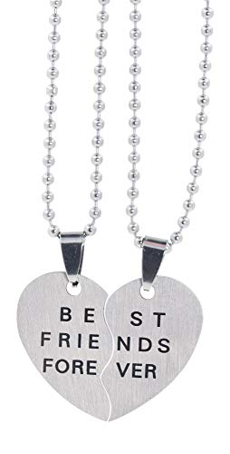 Best Friend Necklaces, BFF Necklaces, Friendship Forever Necklaces for 2 from Stainless Steel By Mandala Crafts
