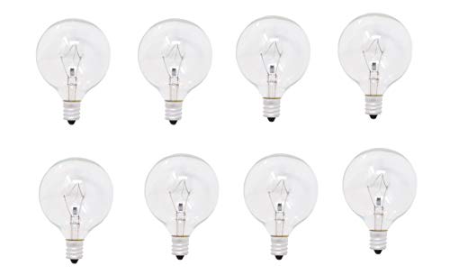 Replacement Light Bulbs for Scent Wax Warmer, Candle Melt, Fragrance Burner, Oil Diffuser, Lamp, E12,120v 25-Watt G50, 8 Pack